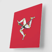 Wall Clock mit Isle of Man Flag, Vereinigtes König Quadratische Wanduhr (Winkel)
