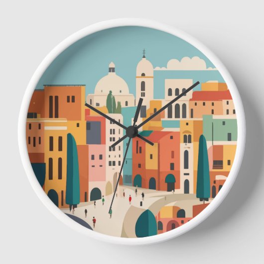 Wall Clock mit lateinischer Stadt Uhr (Vorderseite)