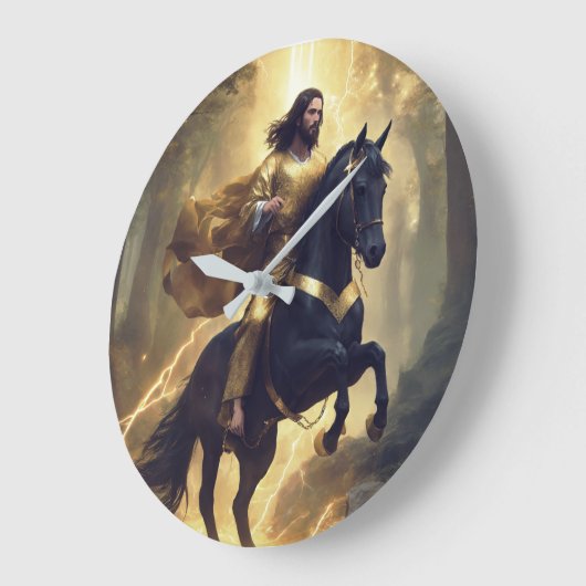 Wall Clock mit Pferdebild Große Wanduhr (Winkel)