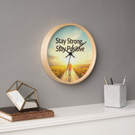 Wall Clock mit positivem Design "Bleibe stark" Uhr