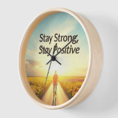Wall Clock mit positivem Design "Bleibe stark" Uhr (Winkel)