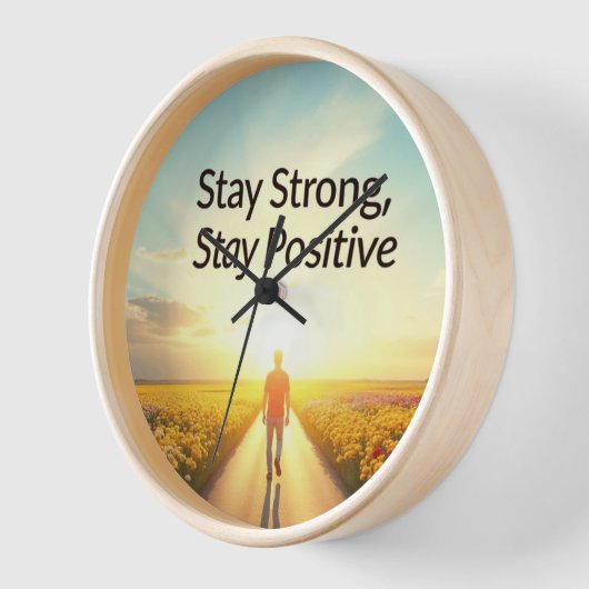 Wall Clock mit positivem Design "Bleibe stark" Uhr (Winkel)