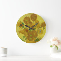 Wall Clock mit Van Gogh's Sonnenblumen