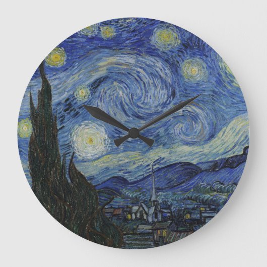 Wall Clock mit Van Gogh's Starry Night Große Wanduhr (Vorderseite)