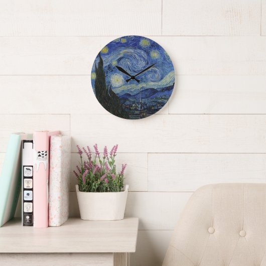 Wall Clock mit Van Gogh's Starry Night Große Wanduhr (Lesesaal)