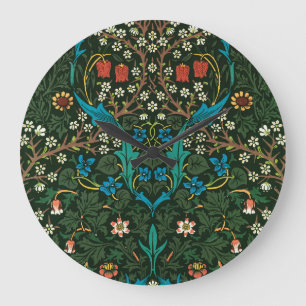 WALL CLOCK MIT WILLIAM MORRIS "TULIPS" DESIGN GROßE WANDUHR