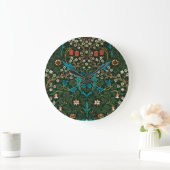 WALL CLOCK MIT WILLIAM MORRIS "TULIPS" DESIGN GROßE WANDUHR (Zuhause)