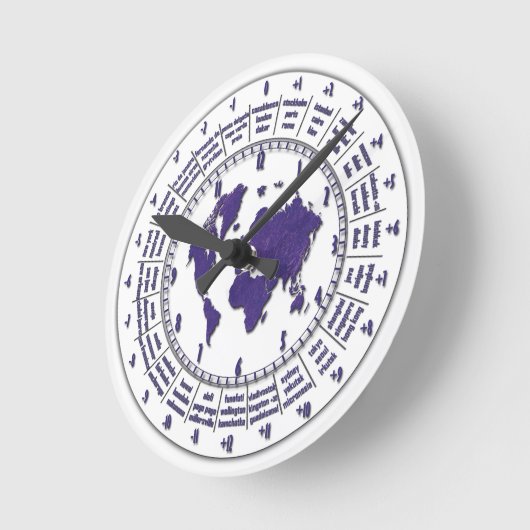 Wall Clock mit Zeitzonen Runde Wanduhr (Winkel)