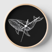 Wall Clock Modern Geometric Whale Uhr (Vorderseite)