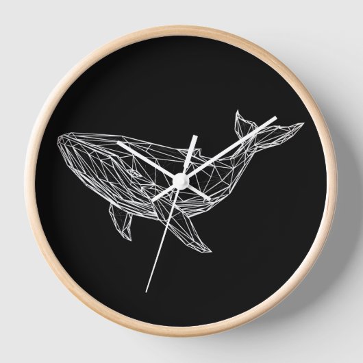 Wall Clock Modern Geometric Whale Uhr (Vorderseite)