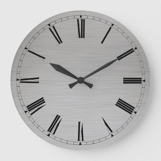 Wall Clock - Moderne römische Zahlen aus Metall Große Wanduhr (Vorderseite)