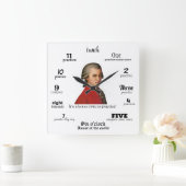 Wall Clock - Mozart - It's always time to practice Quadratische Wanduhr (Zuhause)