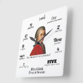 Wall Clock - Mozart - It's always time to practice Quadratische Wanduhr (Winkel)
