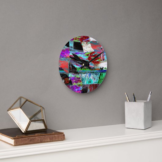 Wall Clock – Neon Pulse Runde Wanduhr (Büro)