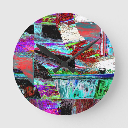 Wall Clock – Neon Pulse Runde Wanduhr (Vorderseite)