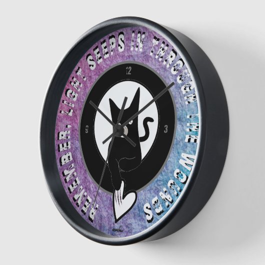 Wall Clock - Ode an Liebe Cat von Adiela Akoo Uhr (Winkel)