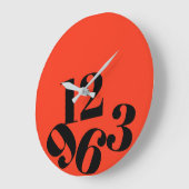 Wall Clock - Orange Background Fallen Zahlen Große Wanduhr (Winkel)