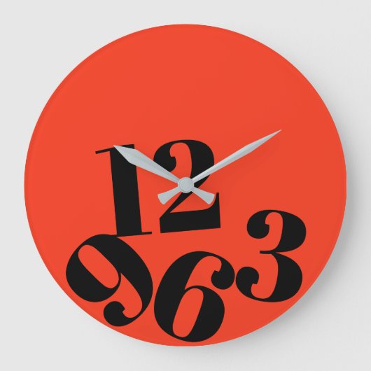 Wall Clock - Orange Background Fallen Zahlen Große Wanduhr (Vorderseite)