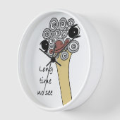 Wall Clock Ostrich "long time no see" Uhr (Winkel)