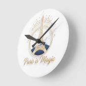 Wall Clock - Paris Elegant Eiffel Tower Runde Wanduhr (Winkel)