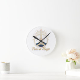 Wall Clock - Paris Elegant Eiffel Tower Runde Wanduhr