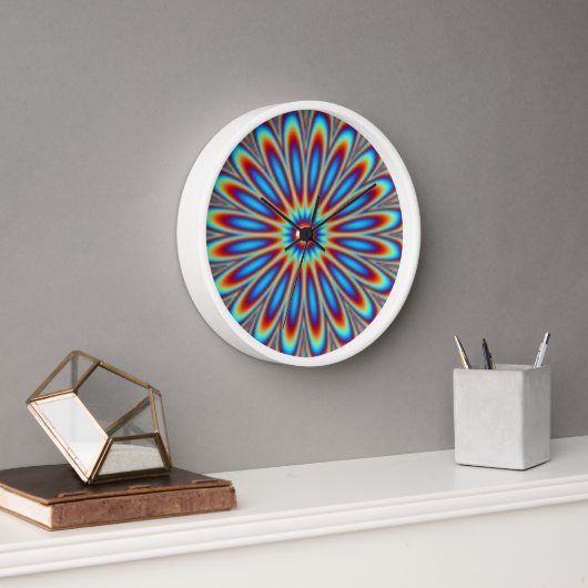 Wall Clock - Psychedelic Art Blume Uhr (Büro)