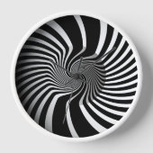 Wall Clock - Psychedelic Art Swirl B/W Uhr (Vorderseite)