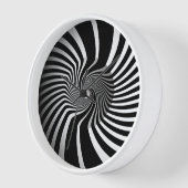 Wall Clock - Psychedelic Art Swirl B/W Uhr (Winkel)