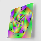 Wall Clock Psychedelic Spiral Quadratische Wanduhr (Winkel)
