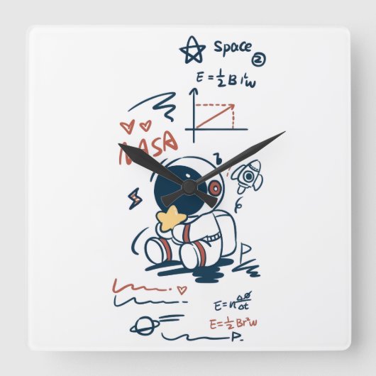 Wall Clock. Quadratische Wanduhr (Vorderseite)