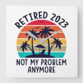 Wall-Clock-Rentierung Quadratische Wanduhr (Vorderseite)