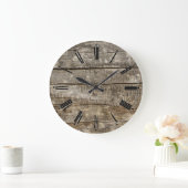 Wall Clock - Rustikales Holz römisches Gesicht Zah Große Wanduhr (Zuhause)