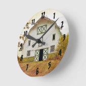 Wall Clock Sonnenuntergang Land Rustikales Feld Ha Runde Wanduhr (Winkel)