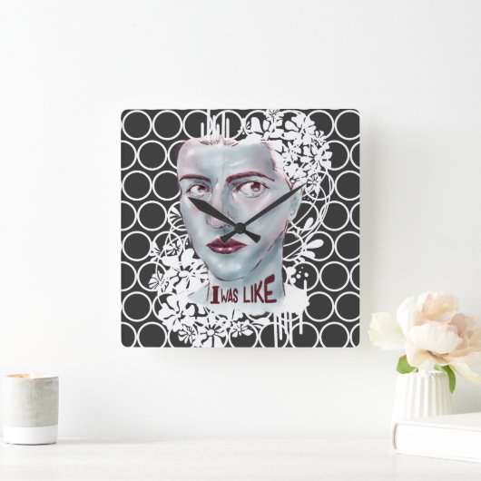 Wall Clock Square I war wie umkreist Quadratische Wanduhr (Zuhause)