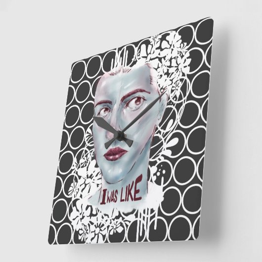 Wall Clock Square I war wie umkreist Quadratische Wanduhr (Winkel)