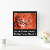 Wall clock - Square - Sai baba Quadratische Wanduhr (Zuhause)
