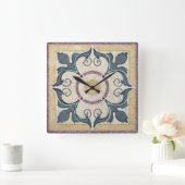 Wall Clock - Square Tile Design Quadratische Wanduhr (Zuhause)