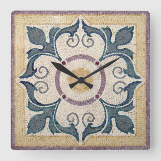 Wall Clock - Square Tile Design Quadratische Wanduhr