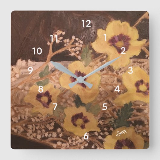 Wall Clock : Still Life Quadratische Wanduhr (Vorderseite)