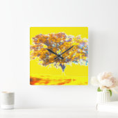 Wall-Clock-SUMMERTIME-DESIGN-STIL Quadratische Wanduhr (Zuhause)