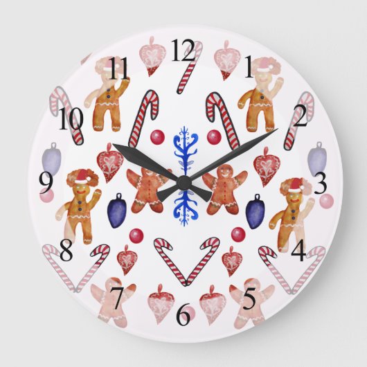 Wall Clock Sweet Christmas Große Wanduhr (Vorderseite)