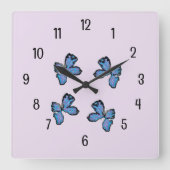 Wall Clock: Time Fly's Quadratische Wanduhr (Vorderseite)