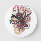 Wall Clock – Urban Loyalty Doberman Pop-Art Design Runde Wanduhr (Vorderseite)
