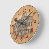 Wall Clock: Victorian Mansion Runde Wanduhr (Winkel)