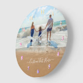 Wall Clock with Custom Photo Text Your Own Design Große Wanduhr (Winkel)