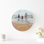 Wall Clock with Custom Photo Text Your Own Design Große Wanduhr (Zuhause)