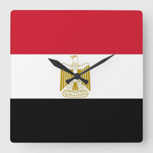 Wall Clock with Flag of Egypt Quadratische Wanduhr