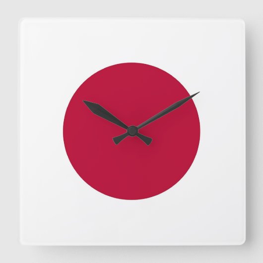 Wall Clock with Flag of Japan Quadratische Wanduhr (Vorderseite)