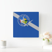 Wall Clock with Flag of Las Vegas City, USA Quadratische Wanduhr (Zuhause)