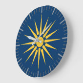 Wall Clock with flag of Macedonia, Greece Große Wanduhr (Winkel)